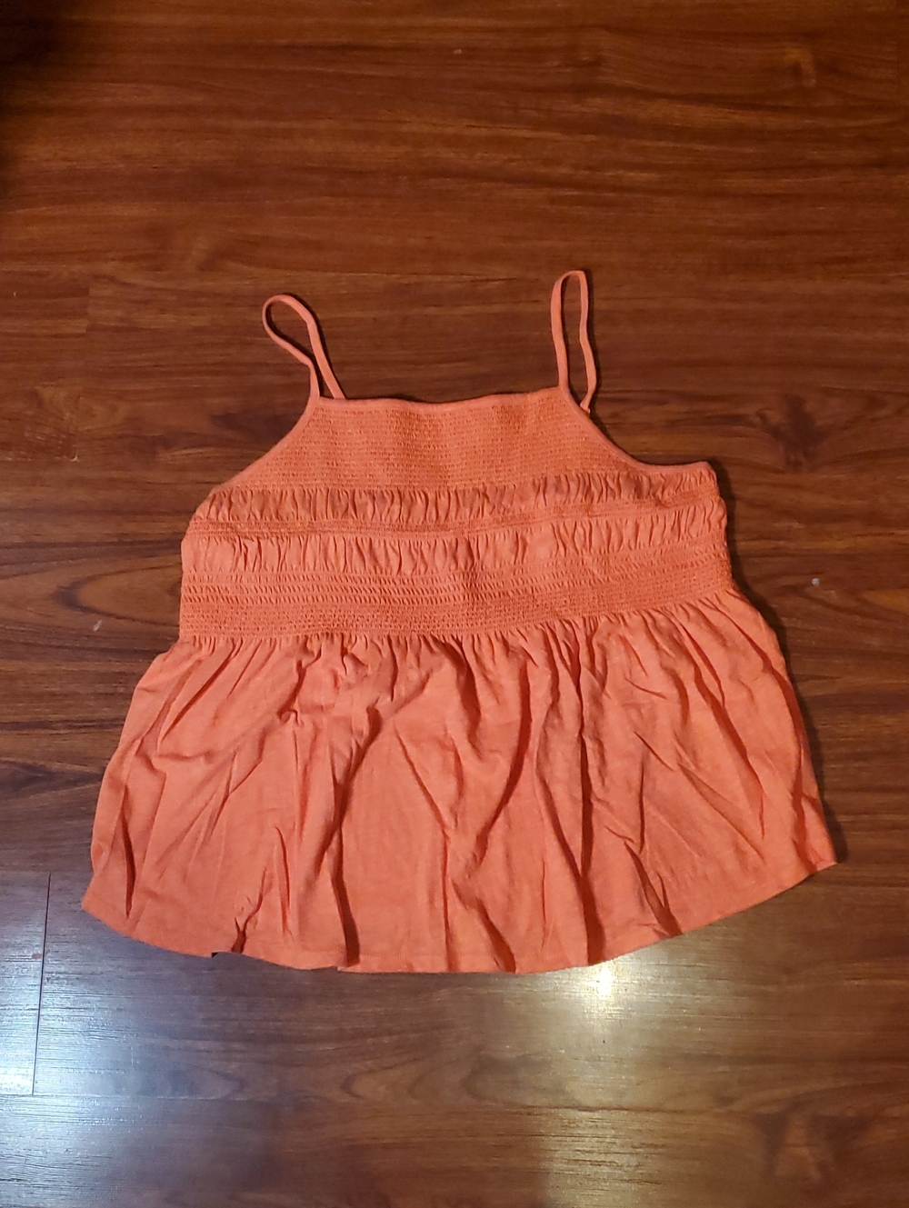 Terra & Sky Orange Smocked Camisole Tank